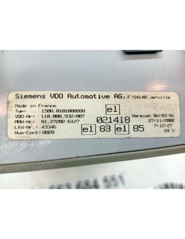 CUADRO INSTRUMENTOS MAN TG - A 18 XXX - 91594