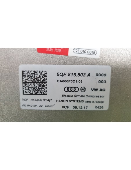 COMPRESOR AIRE ACONDICIONADO VOLKSWAGEN GOLF VII LIM  - 93629