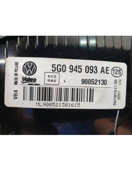 PILOTO TRASERO IZQUIERDO INTERIOR VOLKSWAGEN GOLF VII LIM  - 95348