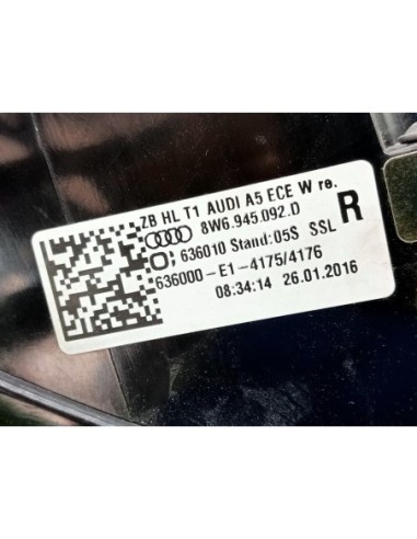 PILOTO TRASERO DERECHO AUDI A5 CABRIOLET - 95370