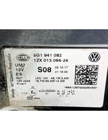 FARO DERECHO VOLKSWAGEN GOLF VII LIM  - 95380