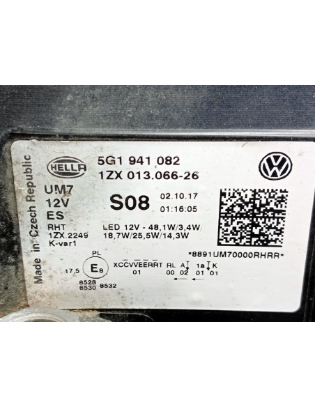 FARO DERECHO VOLKSWAGEN GOLF VII LIM  - 95380
