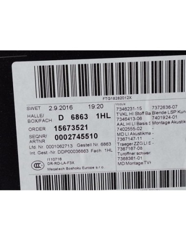 GUARNECIDO PUERTA TRASERA IZQUIERDA BMW SERIE 4...