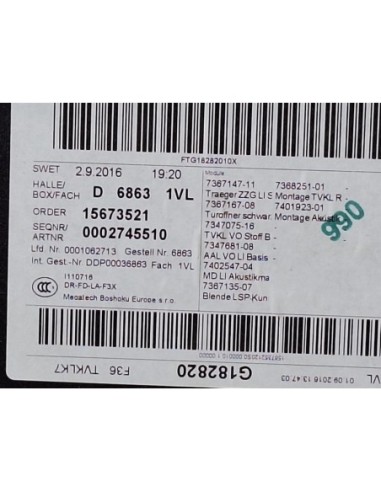 GUARNECIDO PUERTA DELANTERA IZQUIERDA BMW SERIE...