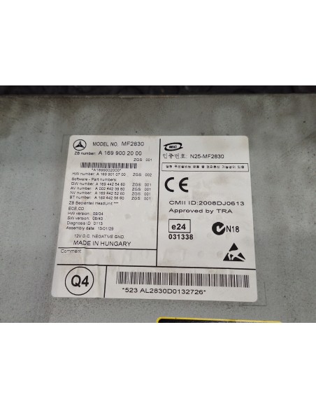 [109467] PANTALLA MULTIFUNCION - MERCEDES SPRINTER 02.00 - CAJA CERRADA (01/1999 - 01/2006)