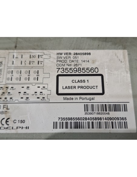 [109029] SISTEMA AUDIO / RADIO CD - PEUGEOT BOXER CAJA CERR. TECHO ELEVADO (RS2850)(290/330)('02-)