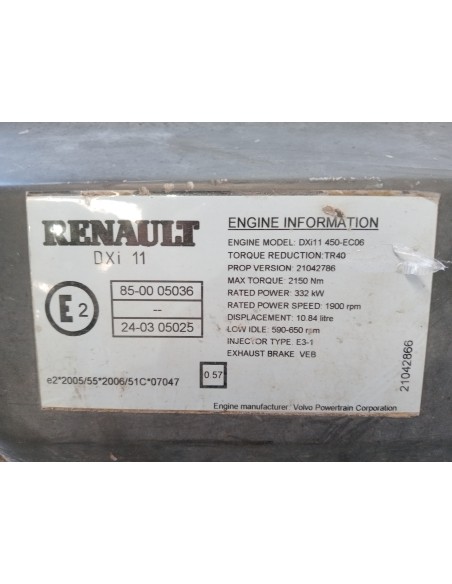 [108913] TAPA BALANCINES - RENAULT PREMIUM ROUTE -2006 (01/2005 - 01/2013)