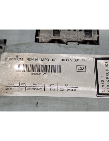 [107564] SISTEMA AUDIO / RADIO CD - PEUGEOT...