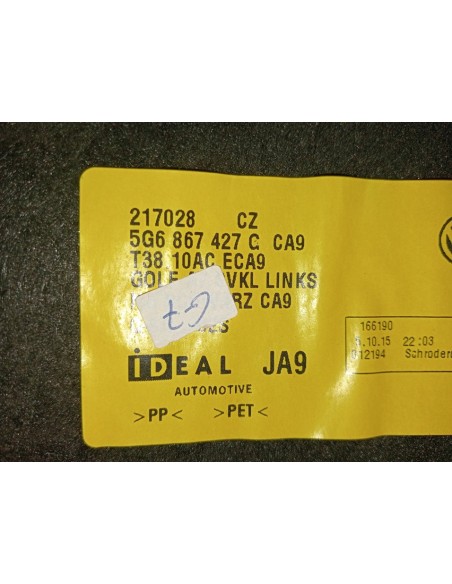 [102297] GUARNECIDO IZQUIERDO MALETERO - VOLKSWAGEN GOLF VII LIM. (01/2012 - 12/2017)