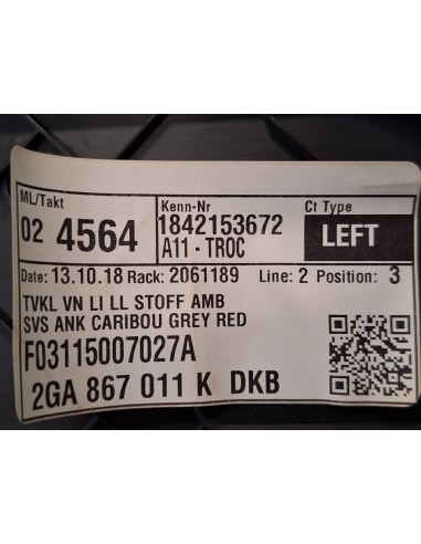 [100299] GUARNECIDO PUERTA DELANTERA IZQUIERDA...