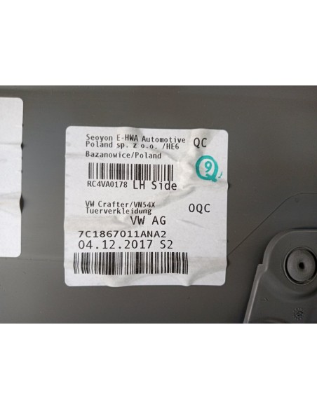 [102214] GUARNECIDO PUERTA DELANTERA IZQUIERDA - VOLKSWAGEN CRAFTER (01/2019 - ...)