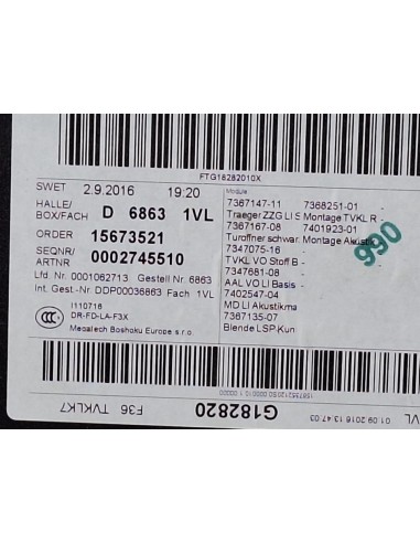 [101962] GUARNECIDO PUERTA DELANTERA IZQUIERDA...