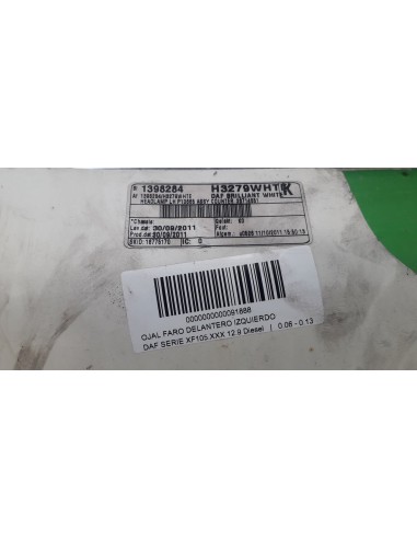 [91888] OJAL FARO DELANTERO IZQUIERDO - DAF...