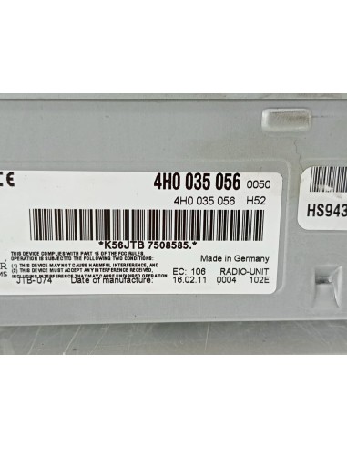 [95670] SISTEMA AUDIO / RADIO CD - AUDI A8 (D2)...