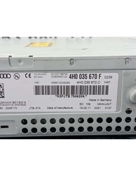 [96978] SISTEMA AUDIO / RADIO CD - AUDI A8 (D2) (01/1994 - 01/1999)