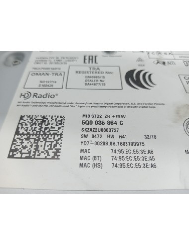 [106247] SISTEMA AUDIO / RADIO CD - SKODA FABIA