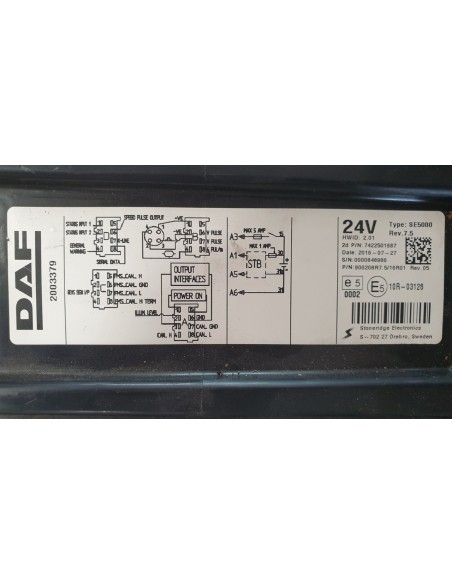 [94641] TACOGRAFO DE TARJETA - DAF SERIE XF EURO 6 (01/2013 - ...)