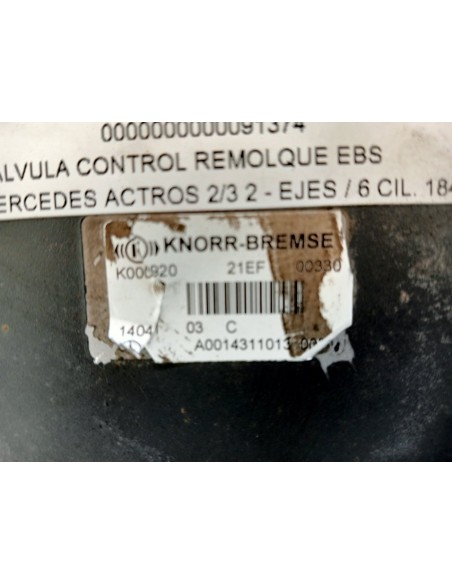 [91374] VALVULA CONTROL REMOLQUE EBS - MERCEDES ACTROS 2/3 2 - EJES / 6 CIL.